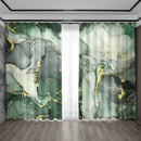 GobekUsa Green Marble Rod Pocket Curtains for Home Decoration
