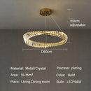 GobekUsa Gold LED Crystal Pendant Chandelier for Luxury Living Dining Room LightingDécor