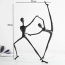 GobekUsa Black Metal Sports Figure Sculpture for Elegant Home Decor