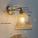 GobekUsa Amber Flower Glass Wall Light Fixture with Pull Chain Switch