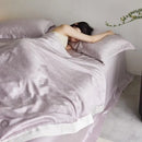 GobekUsa Light Luxury Jacquard Quilt Set with Sheets & Pillowcases - Ice Silk, Washable & Cooling