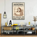 GobekUsa Hedgehog Bath Soap Paws Poster - Funny Bathroom Decor