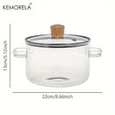 GobekUsa Heat-Resistant Glass Cooking Pot with Lid - 1.6L | Versatile Soup and Stock Pot