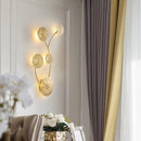 GobekUsa Gold Flower Copper Frame Wall Sconce for Hotel Dining Room Lighting