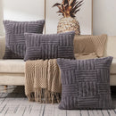 GobekUsa Boho Faux Fur Plush Throw Pillow Covers, Cream White Luxury Soft Fluffy Decorative Pillowcase