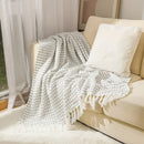 GobekUsa Knitted Nordic White Casual Blanket - Soft & Comfortable Sofa Throw Bed End Cover for Home Decor & Travel