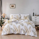 GobekUsa Gold Print Queen Duvet Set with 2 Pillowcases - Soft & Stylish Bedding Solution