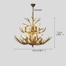 GobekUsa Antler Deer Chandelier: Rustic Resin Hanging Lamp for Living Room & Loft