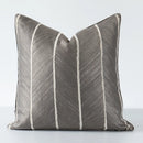 GobekUsa Herringbone Jacquard Cushion Cover, Modern Beige White Pillowcase for Living Room