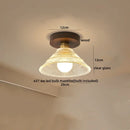 GobekUsa LED Glass Wood Ceiling Light Modern Plafondlamp for Living Room