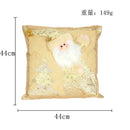 GobekUsa Christmas Snowman Elk Santa Claus Gold Embroidered Pillowcase