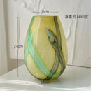GobekUsa Irregular Geometric Graffiti Glass Vase for Floral Arrangement and Home Decoration