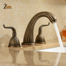 GobekUsa Antique Brass Bathroom Faucet Set with Double Handles for Bathtub and Sink