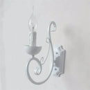 GobekUsa Elegant White Iron Wall Lamp E14 Candle Light Bedroom Lighting