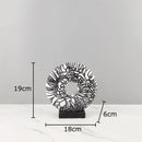 GobekUsa Circle Ornament Desk Decoration Resin Ring Statue Modern Crafts Decor