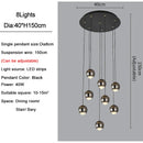 GobekUsa Crystal Ball Pendant Light for Modern Living Room, Black & Gold Luxury Fixture