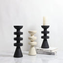 GobekUsa Black Marble Candle Holder, Modern Yellow Stone Candle Holder