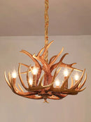 GobekUsa Antler Pendant Chandelier for Living Room Decor - 6 Arms Deer Horn Hanging Lamp