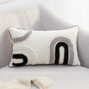 GobekUsa Geometric Tufted Tassel Pillow Cover - Handcrafted Boho Chic Cushion Cover