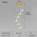 GobekUsa Golden Butterfly LED Chandelier: Modern Nordic Stylish Interior Lighting for Living Room, Bedroom & Kitchen.