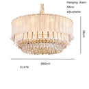 GobekUsa Golden Crystal Chandelier: Postmodern Luxury Round Chandelier for Living Room