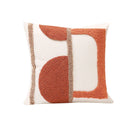 GobekUsa Gematric Tufted Burnt Orange Half Circle Cushion Cover for Living Room