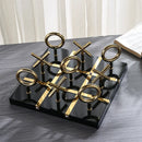 GobekUsa Golden Chessboard Metal Handicraft Sculpture for Home Decoration