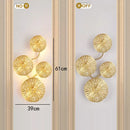 GobekUsa Gold Flower Copper Frame Wall Sconce for Hotel Dining Room Lighting