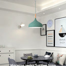 Modern Macaron Aluminum Pendant Light With Wood Accent