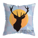 GobekUsa Geometric Deer Print Pillowcase 45x45cm - Yellow Home Decor