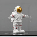 GobekUsa Astronaut Figurines: Modern Spaceman with Moon Sculpture, Perfect Gift for Man & Boyfriend