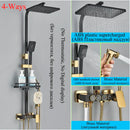 GobekUsa Digital Display Thermostatic Shower Faucet Set Rainfall Shower Mixer