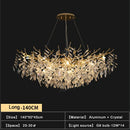 GobekUsa Gold Crystal Chandeliers for Dining Room Branch Hanging Lamp Large Lighting