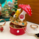 GobekUsa Christmas Jewelry Trinket Box Wedding Ring Holder Dressing Table Decoration Gift