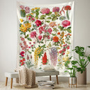 GobekUsa Botanical Map Tapestry: Retro Boho Wall Hanging for Dorm or Living Room