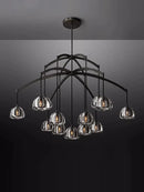 GobekUsa Black Brass Retro Crystal Copper LED Ceiling Pendant for Home Lighting