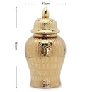 GobekUsa Golden Pattern Porcelain Ginger Jar Vase with Lid for Home Decor