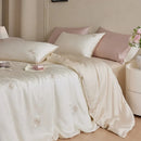 GobekUsa Cartoon Embroidery Comforter Set with Silky Cooling Touch Fitted Sheet - Luxury Rayon Bedding Set