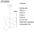 GobekUsa Glass Bubble LED Chandelier: Stylish Ceiling Lighting for Dining & Living Room