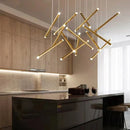 GobekUsa Black Round Tube LED Chandelier for Duplex Loft Stair - Interior Lighting Decoration