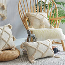 GobekUsa Handmade Geometric Tufted Pillowcase Set - Modern, Minimalist, Indian-Inspired Cushion Covers