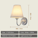 GobekUsa Cloth LED Wall Lamp, Modern Bedroom Bedside Sconce Light Luminaire