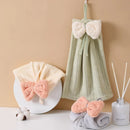 GobekUsa Bowknot Microfiber Hand Towels Soft & Absorbent Coral Velvet for Kitchen & Bathroom