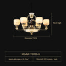 GobekUsa All Copper Jade Chandelier for Living Room, Villa Duplex Multi-storey Lighting