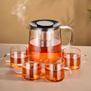 GobekUsa Glass Flower Teapot - High Borosilicate Glass Tea/Coffee Set