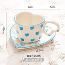 GobekUsa Hand Painted Heart Handle Ceramic Love Mug - Pink