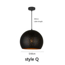 GobekUsa Black Nordic Industrial Pendant Light Chandelier Retro Decor E27 Dining Kitchen Lamp