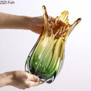 GobekUsa Green Glass Vase Hydroponics Table Decoration for Artificial Flowers