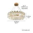 GobekUsa Clear Crystal Oval Chandelier | Luxury Dining Room Light | Height Adjustable Hanglamp