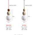 Cream Yellow Travertine And Wood Pendant Light